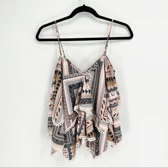Young at Heart Peach Aztec Layered Tank - Picture 2 of 8